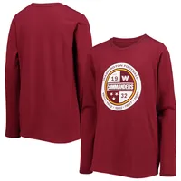 T-shirt bordeaux Washington Commanders Secondary Logo à manches longues pour jeune