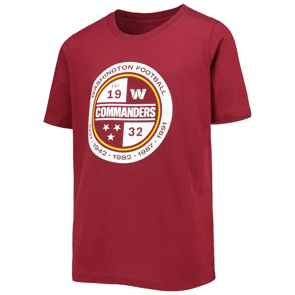 Outerstuff Youth Burgundy Washington Commanders Secondary Logo T