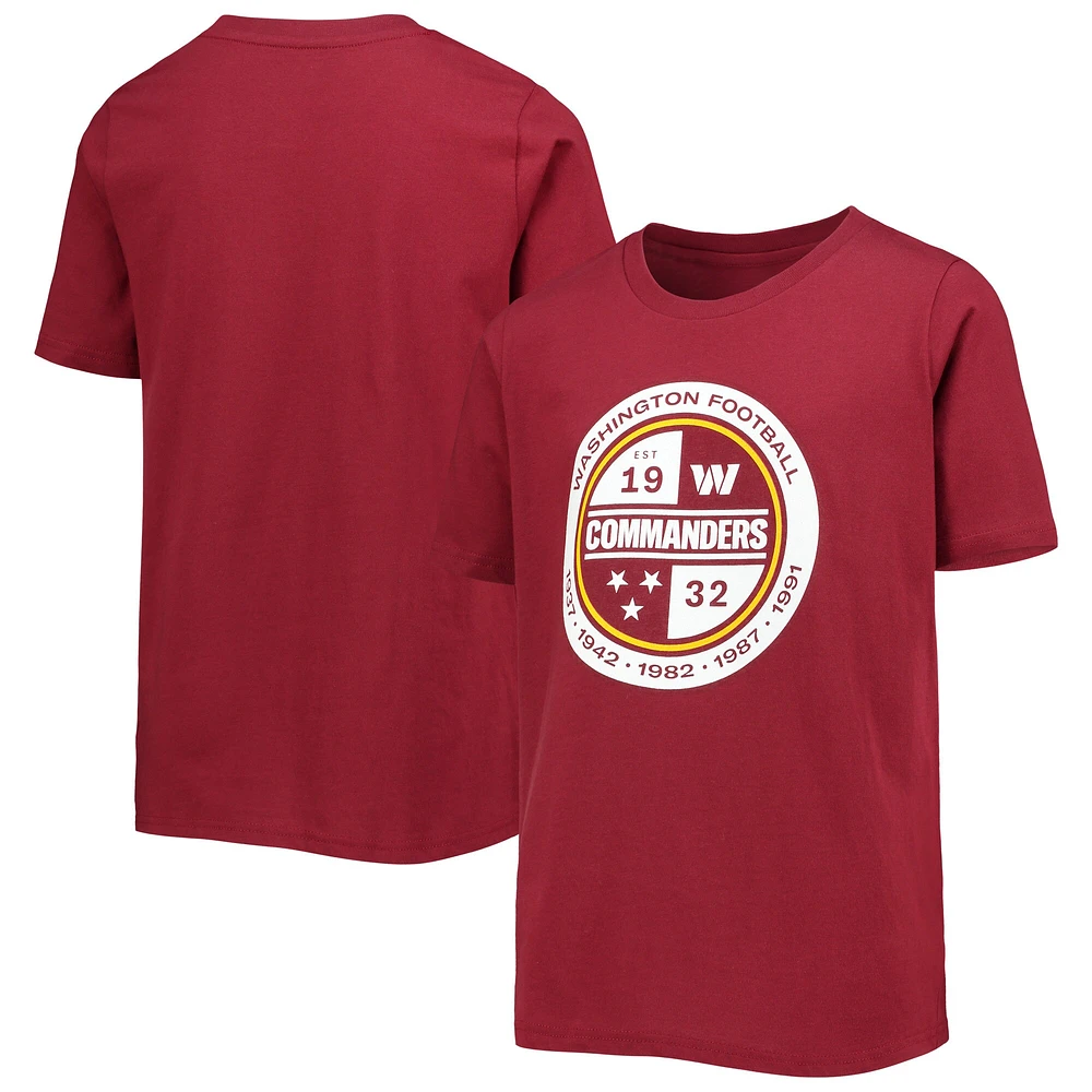 T-shirt bourgogne Washington Commanders Secondary Logo pour jeune