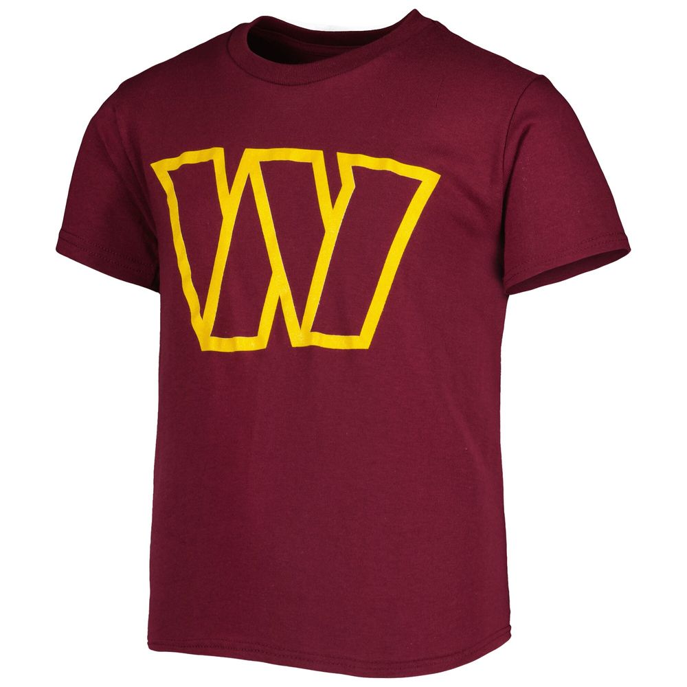 Youth Burgundy Washington Commanders Team Logo T-Shirt