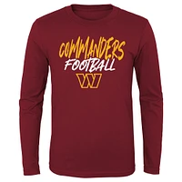 T-shirt bordeaux à manches longues pour jeunes Washington Commanders Wildcat