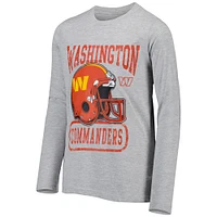 Youth Heathered Gray Washington Commanders Head-to-Head Long Sleeve T-Shirt