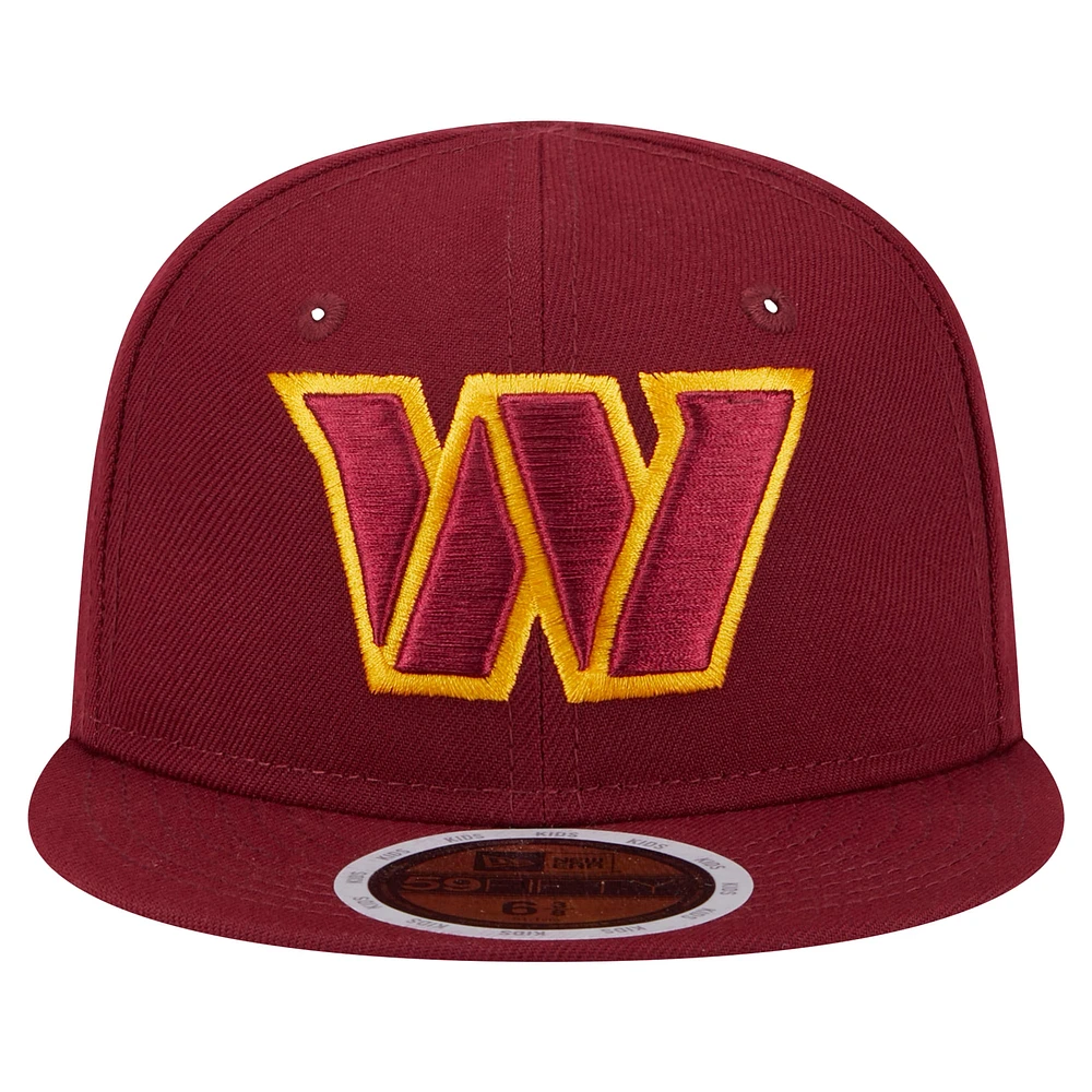 Youth New Era Burgundy Washington Commanders  Main 59FIFTY Fitted Hat