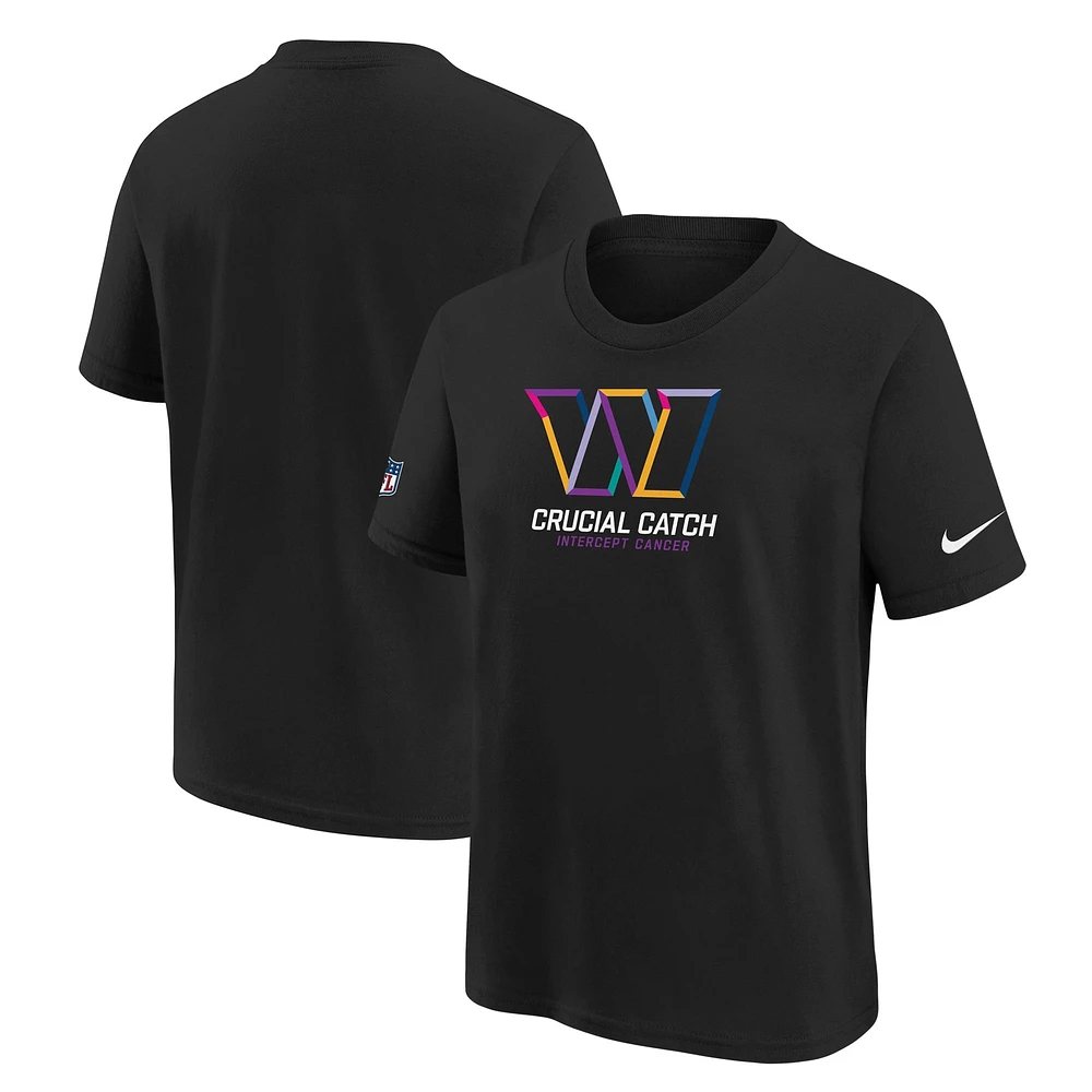 Youth Nike  Black Washington Commanders 2024 NFL Crucial Catch T-Shirt