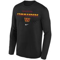 Youth Nike Black Washington Commanders Team Color Split Long Sleeve T-Shirt