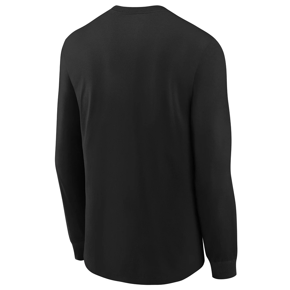 T-shirt à manches longues Nike noir Washington Commanders Team Color Split pour jeunes