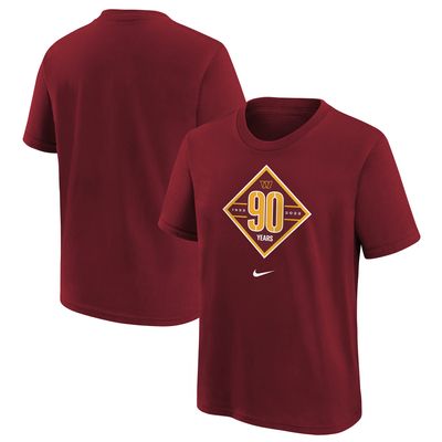 Youth Nike Burgundy Washington Commanders 90th Anniversary Logo T-Shirt