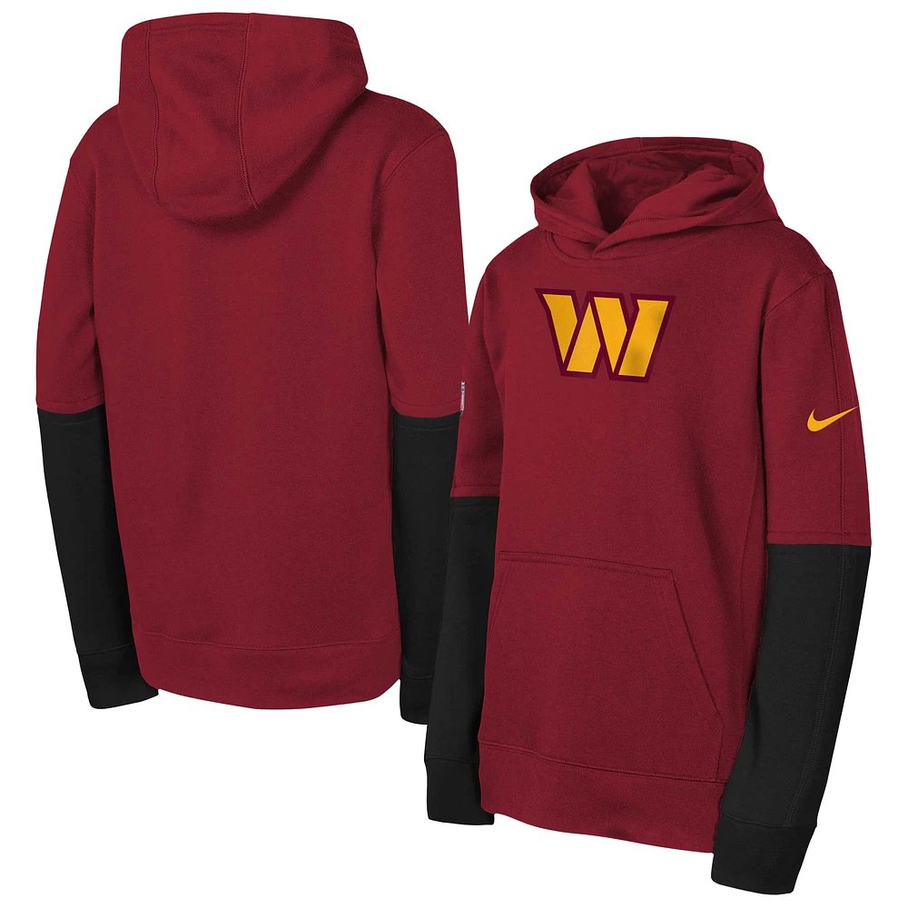 Sweat à capuche Nike bordeaux Washington Commanders Club pour jeunes