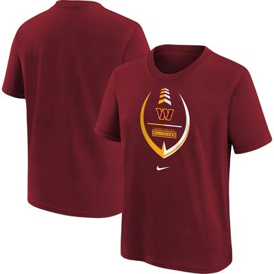 Youth Nike Burgundy Washington Commanders Icon Football - T-Shirt