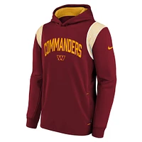 Youth Nike Burgundy Washington Commanders Sideline Fleece Performance Pullover Hoodie