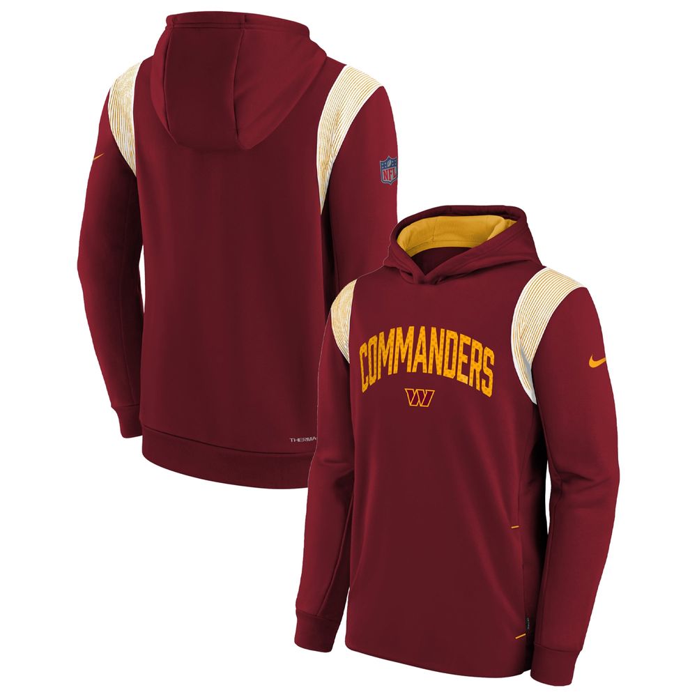 Youth Nike Burgundy Washington Commanders Sideline Fleece Performance Pullover Hoodie