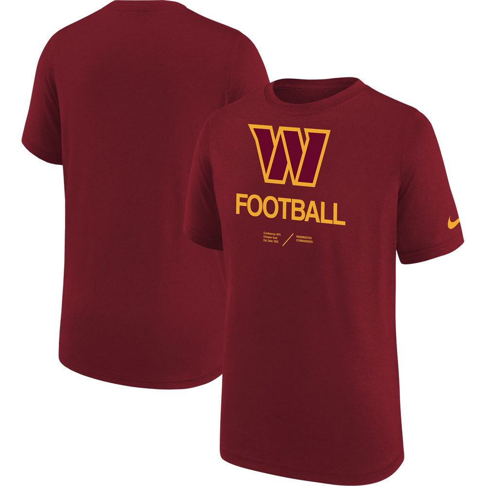 Youth Nike Burgundy Washington Commanders Sideline Legend Performance T-Shirt