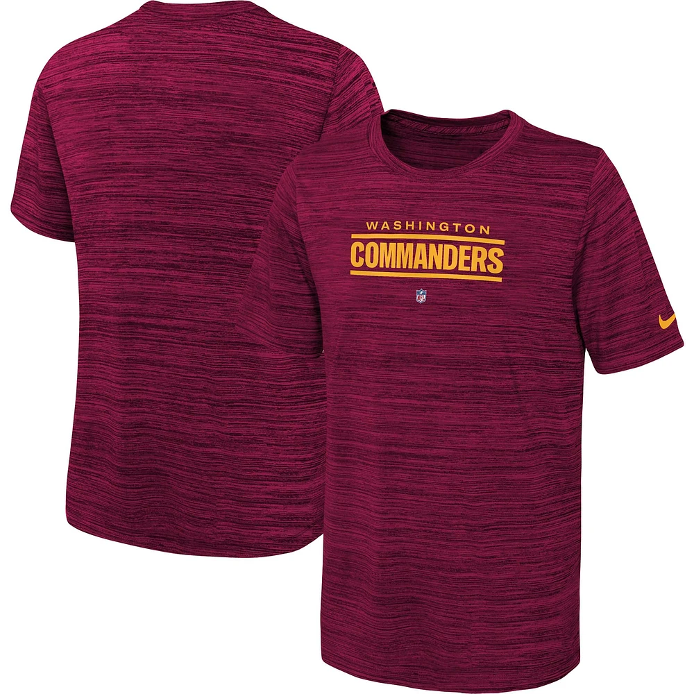 T-shirt Nike Washington Commanders Sideline Velocity Performance bourgogne pour jeune