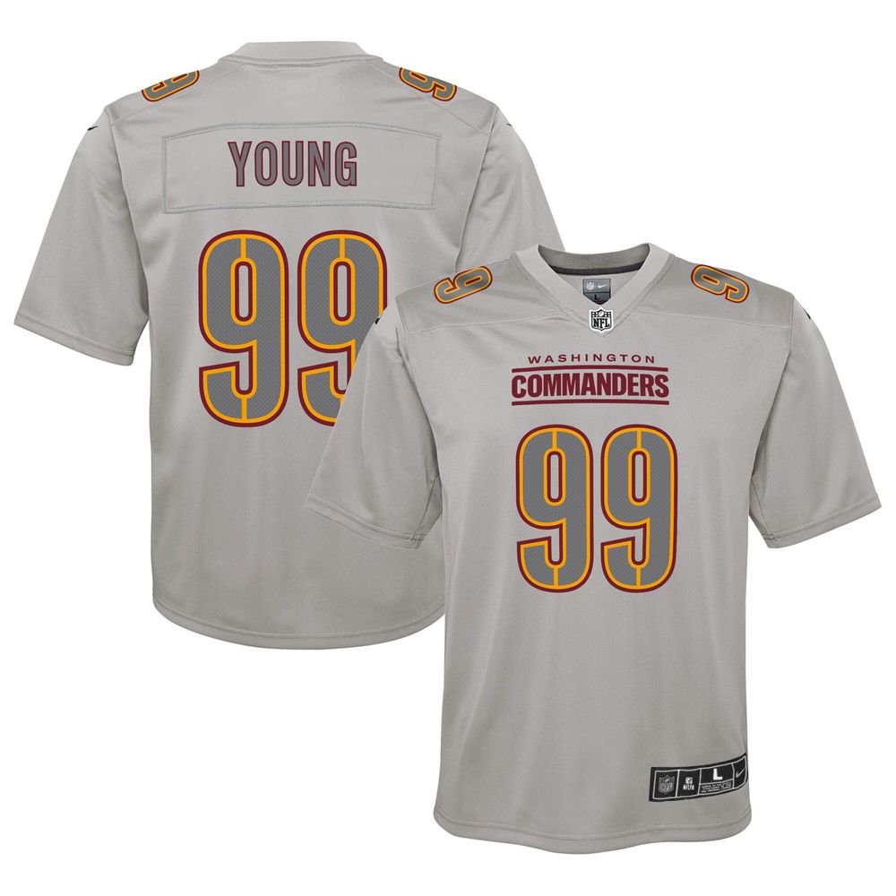 Youth Nike Chase Young Gray Washington Commanders Atmosphere Fashion Game Jersey