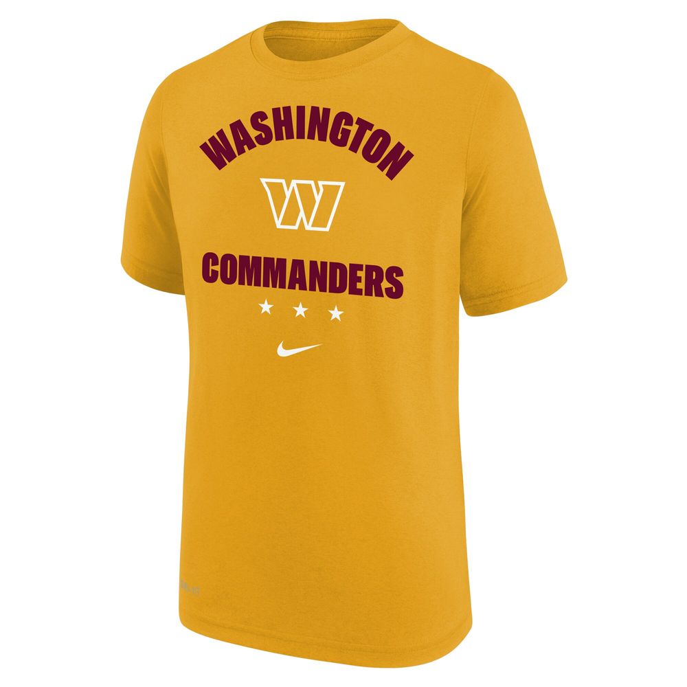 Youth Nike Gold Washington Commanders Team Athletic Performance T-Shirt