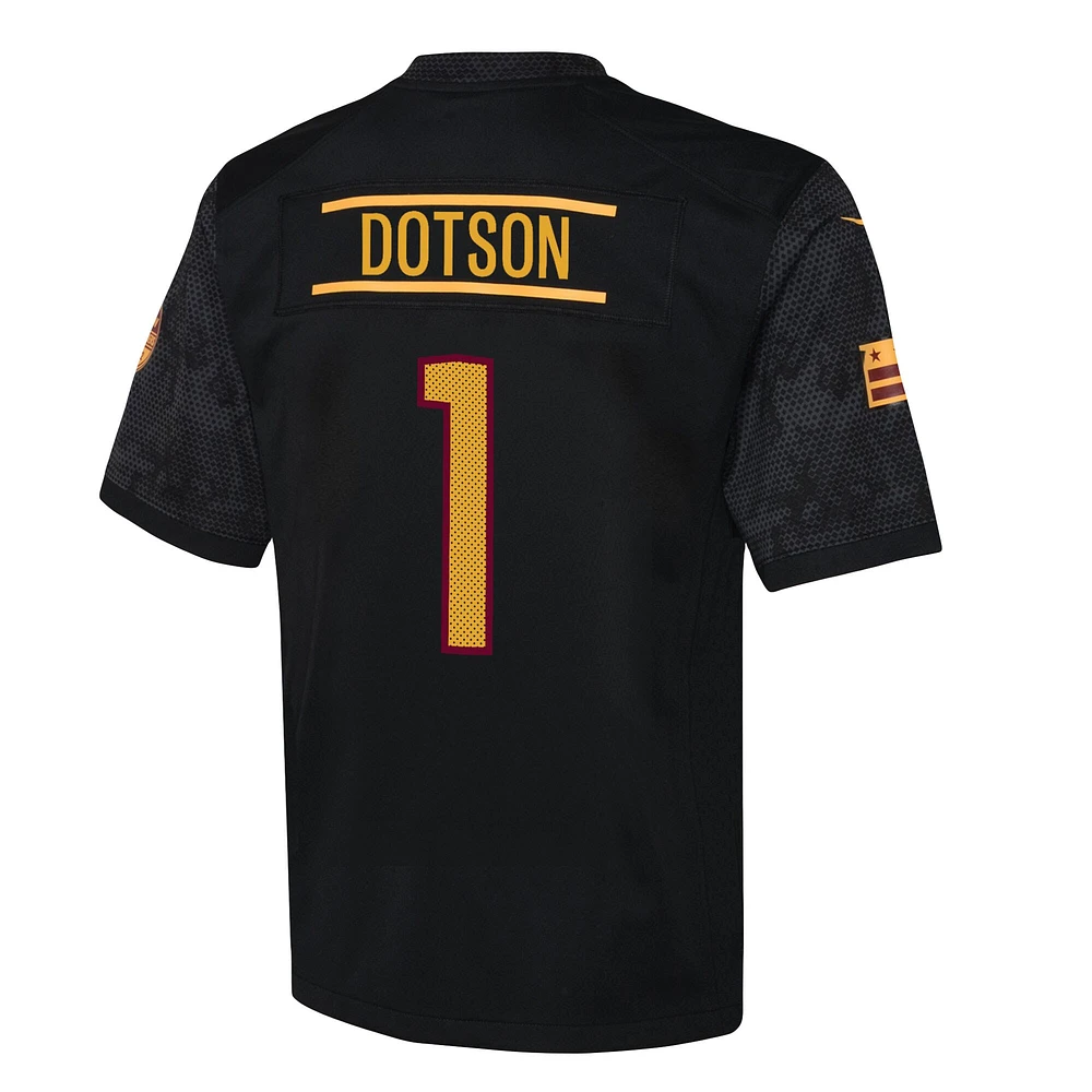 Maillot de match Nike Jahan Dotson pour jeunes, noir, Washington Commanders