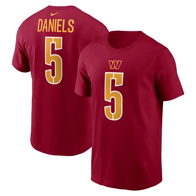 T-shirt Nike pour jeunes Jayden Daniels avec nom et numéro Washington Commanders Fuse Bordeaux