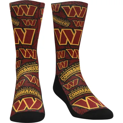 Washington Commanders Rock Em Socks Youth Logo Sketch Crew Socks