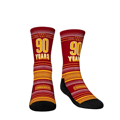 Chaussettes Rock Em pour jeunes Washington Commanders 90e anniversaire Crew Chaussettes