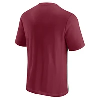 Men's Fanatics Burgundy/Heathered Gray Washington Football Team Colorblock T-Shirt