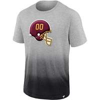 T-shirt ombré de l'équipe football Washington Fanatics gris chiné/noir pour hommes