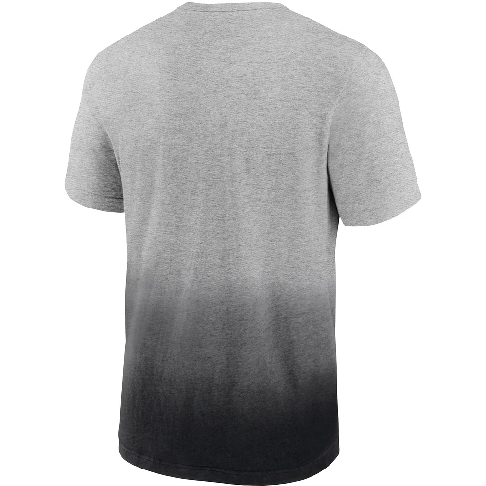 T-shirt ombré de l'équipe football Washington Fanatics gris chiné/noir pour hommes