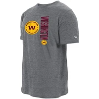 Men's New Era Heathered Gray Washington Football Team Split Logo 2-Hit T-Shirt