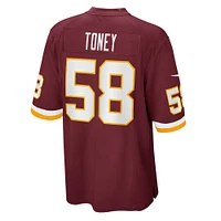 Men's Nike Shaka Toney Burgundy Washington Football Team Game Jersey