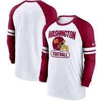 T-shirt à manches longues raglan Nike Washington Football Team Throwback pour Homme - Blanc/Bourgogne