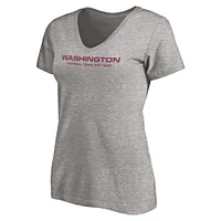 Women's Fanatics Heathered Gray/White Washington Football Team - V-Neck T-Shirt Combo Pack