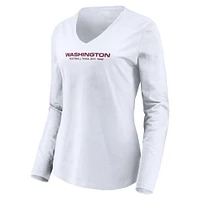 Fanatics pour femmes, équipe de football Washington, gris chiné/blanc - Pack combiné t-shirts à col en V