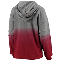 Women's Touch Heathered Gray/Burgundy Washington Football Team Superstar Dip-Dye Pullover Hoodie