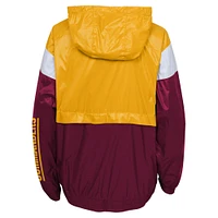 Youth Gold/Burgundy Washington Commanders Goal Line Stance Full-Zip Hoodie Windbreaker Jacket