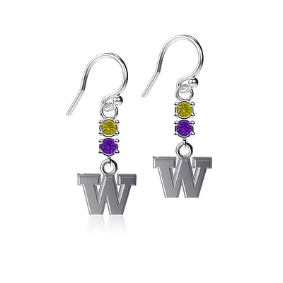 Dayna Designs Boucles d'oreilles pendantes en cristal Washington Huskies