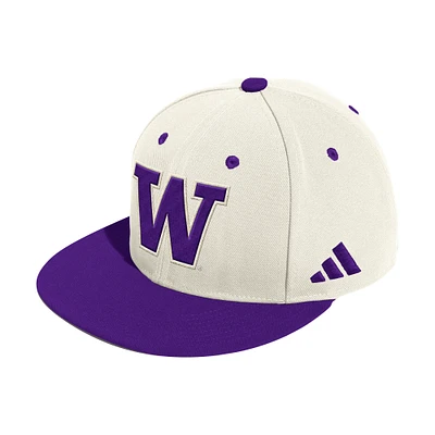 Men's adidas  Cream Washington Huskies On-Field Fitted Baseball Hat
