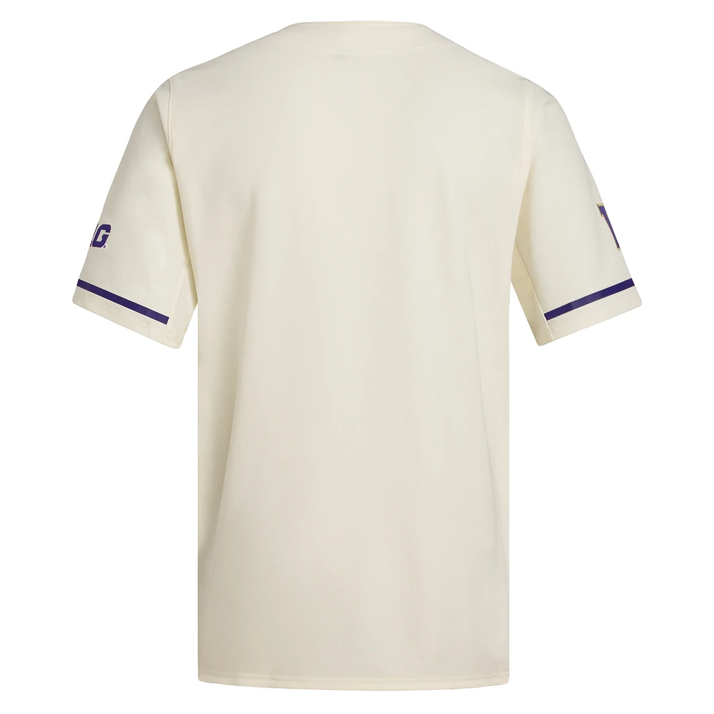 Maillot de baseball réplique des Washington Huskies couleur crème adidas pour homme