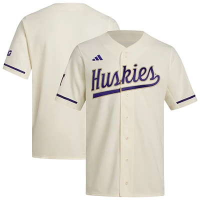 Maillot de baseball réplique des Washington Huskies couleur crème adidas pour homme