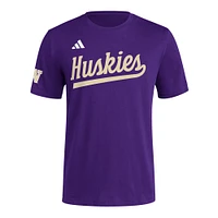 Men's adidas  Purple Washington Huskies Fresh Wordmark T-Shirt