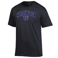Men's Champion  Black Washington Huskies Arched Logo T-Shirt