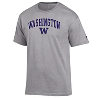 T-shirt Champion Heather Grey Washington Huskies Arch Over Logo pour homme