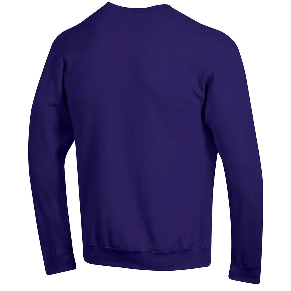Men's Champion  Purple Washington Huskies Arch Over Logo Pullover Sweatshirt
