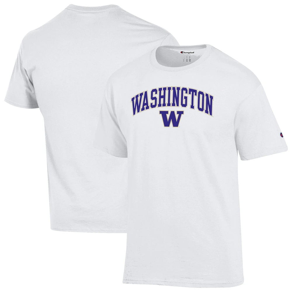 Men's Champion  White Washington Huskies Arch Over Logo T-Shirt
