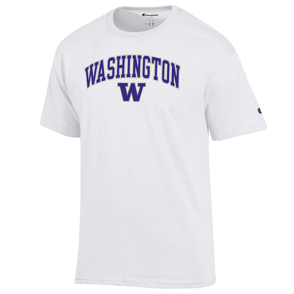 Men's Champion  White Washington Huskies Arch Over Logo T-Shirt