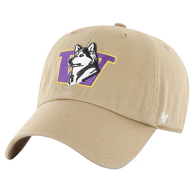 Men's '47 Khaki Washington Huskies Vault Clean Up Adjustable Hat