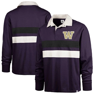 Men's '47 Purple Washington Huskies Clubhouse Knox Thames Long Sleeve Rugby Polo