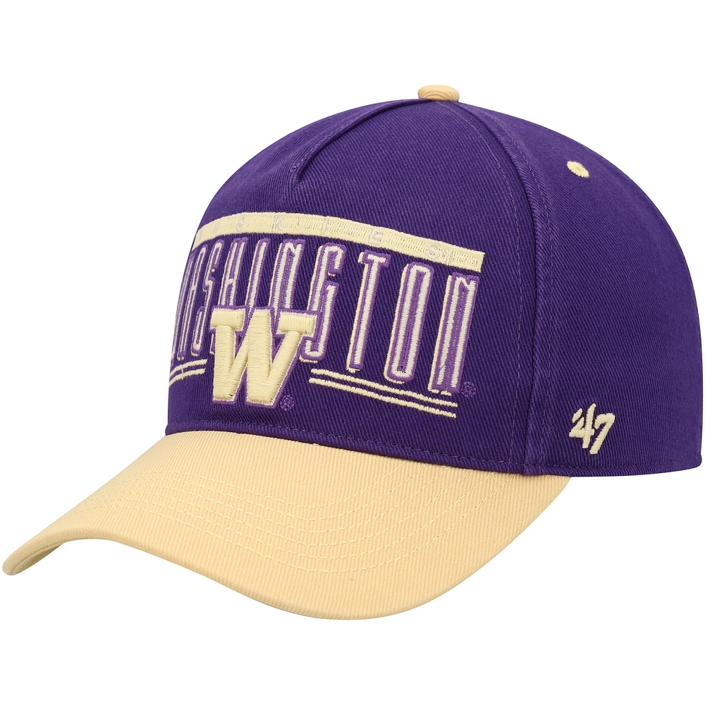 Casquette réglable à double tête d'attelage violet Washington Huskies '47 pour hommes