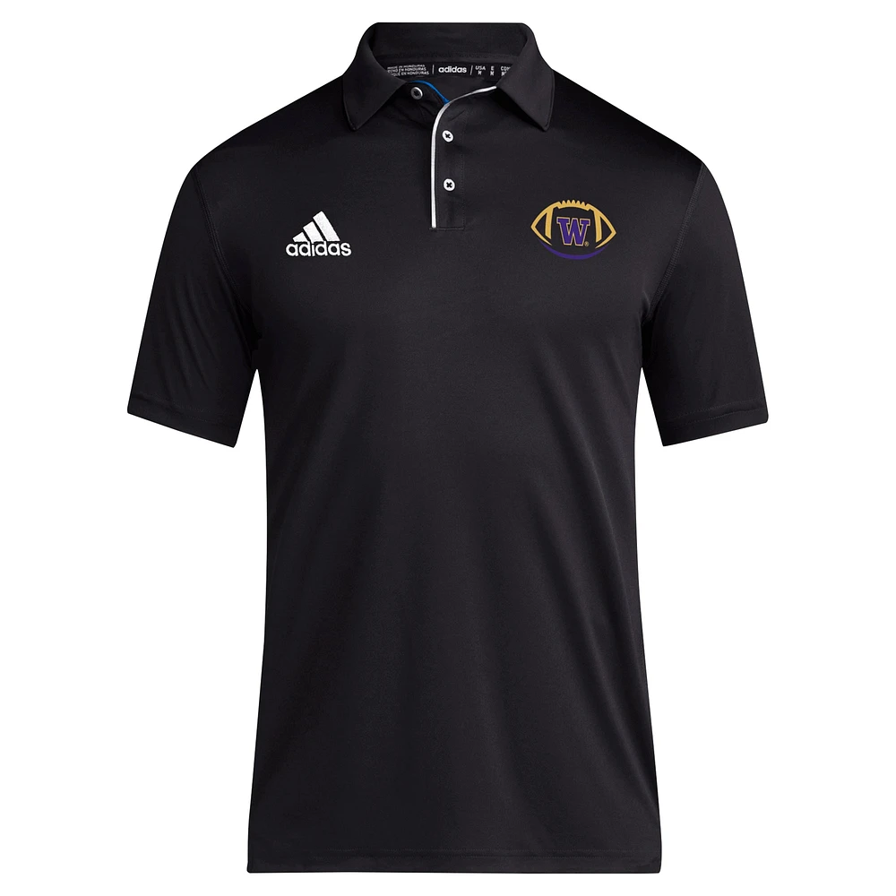 Men's adidas Black Washington Huskies Coaches Polo