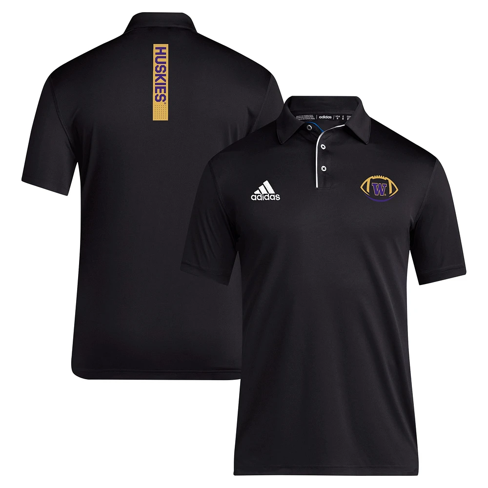 Men's adidas Black Washington Huskies Coaches Polo