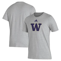 T-shirt d'avant-match AEROREADY avec logo de casier principal des Washington Huskies adidas gris pour hommes