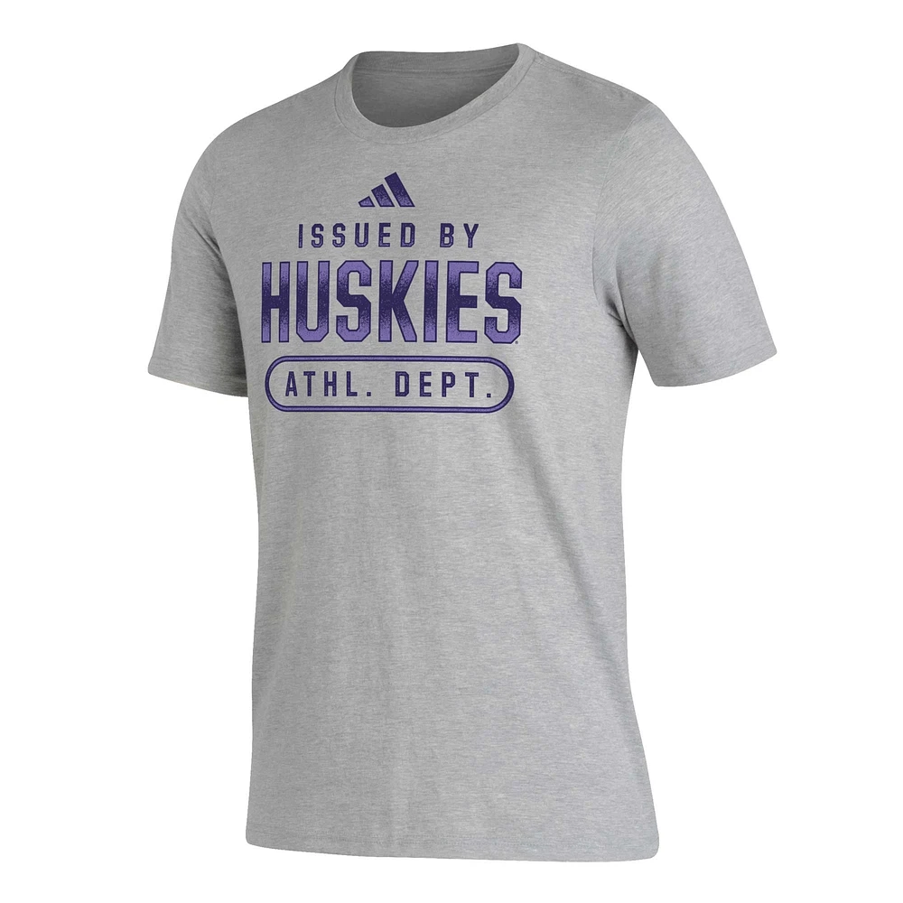 Men's adidas Heather Gray Washington Huskies AEROREADY Pregame T-Shirt